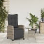 Sillón reclinable de jardín con reposapiés ratán sintético gris de , Sillas de jardín - Ref: Foro24-365235, Precio: 128,73 €,...