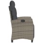 Sillón reclinable de jardín con reposapiés ratán sintético gris de , Sillas de jardín - Ref: Foro24-365235, Precio: 128,73 €,...
