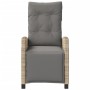 Sillón reclinable de jardín con reposapiés ratán PE beige mixto de , Sillas de jardín - Ref: Foro24-365237, Precio: 144,95 €,...