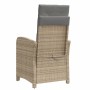 Sillón reclinable de jardín con reposapiés ratán PE beige mixto de , Sillas de jardín - Ref: Foro24-365237, Precio: 144,95 €,...
