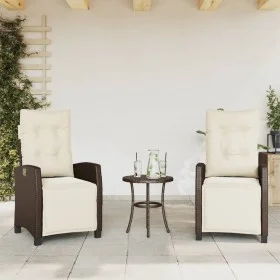 Sillones reclinables jardín y reposapiés 2 uds ratán PE marrón de , Sillas de jardín - Ref: Foro24-365242, Precio: 273,61 €, ...