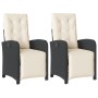 Sillones reclinables jardín con reposapiés 2 uds ratán PE negro de , Sillas de jardín - Ref: Foro24-365192, Precio: 276,53 €,...