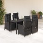 Set de muebles jardín 5 pzas con cojines ratán sintético negro en Conjuntos de jardín | Comprar online en Foru.es
