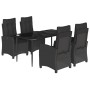 Set de muebles jardín 5 pzas con cojines ratán sintético negro de , Conjuntos de jardín - Ref: Foro24-3212746, Precio: 632,07...