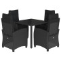 Set de muebles jardín 5 pzas con cojines ratán sintético negro de , Conjuntos de jardín - Ref: Foro24-3212636, Precio: 606,23...