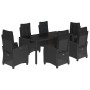 Set de comedor de jardín 7 pzas y cojines ratán sintético negro de , Conjuntos de jardín - Ref: Foro24-3212641, Precio: 924,8...
