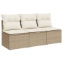 Sofá de jardín de 3 plazas con cojines ratán sintético beige de , Sofás de exterior - Ref: Foro24-366077, Precio: 169,30 €, D...
