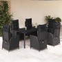 Set de comedor de jardín 7 pzas y cojines ratán sintético negro en Conjuntos de jardín | Comprar online en Foru.es