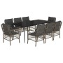 Set comedor jardín 9 pzas y cojines ratán sintético gris de , Conjuntos de jardín - Ref: Foro24-3212130, Precio: 1,00 €, Desc...