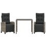 Set comedor de jardín 3 piezas con cojines ratán sintético gris de , Conjuntos de jardín - Ref: Foro24-3212894, Precio: 357,7...