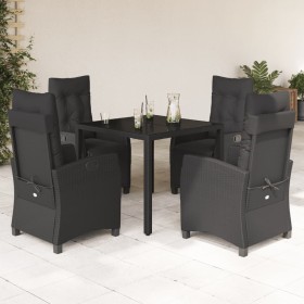 Set de muebles jardín 5 pzas con cojines ratán sintético negro de , Conjuntos de jardín - Ref: Foro24-3212889, Precio: 620,61...