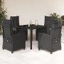 Set de muebles jardín 5 pzas con cojines ratán sintético negro de , Conjuntos de jardín - Ref: Foro24-3212889, Precio: 620,61...