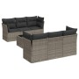 Set de sofás de jardín 7 piezas con cojines ratán PE gris de , Conjuntos de jardín - Ref: Foro24-3249099, Precio: 443,42 €, D...