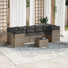 Set de sofás de jardín 8 pzas y cojines ratán sintético gris de , Conjuntos de jardín - Ref: Foro24-3249129, Precio: 481,68 €...