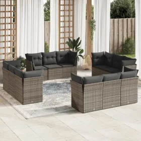 Set de sofás de jardín 12 pzas con cojines ratán sintético gris de , Conjuntos de jardín - Ref: Foro24-3249169, Precio: 811,7...