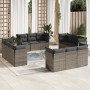 Set de sofás de jardín 12 pzas con cojines ratán sintético gris de , Conjuntos de jardín - Ref: Foro24-3249169, Precio: 822,9...