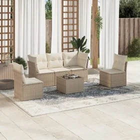 Juego de sofás jardín con cojines 6 pzas ratán sintético beige de , Conjuntos de jardín - Ref: Foro24-3249197, Precio: 372,23...