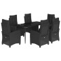 Set de comedor de jardín 7 pzas y cojines ratán sintético negro de , Conjuntos de jardín - Ref: Foro24-3212964, Precio: 891,8...