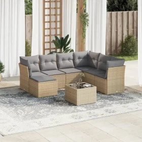 Juego de sofás de jardín con cojines beige 8 pzas ratán PE de , Conjuntos de jardín - Ref: Foro24-3249838, Precio: 485,89 €, ...