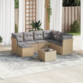 Juego de sofás de jardín con cojines beige 8 pzas ratán PE de , Conjuntos de jardín - Ref: Foro24-3249838, Precio: 493,08 €, ...