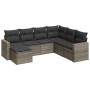 Set de sofás de jardín 7 piezas con cojines ratán PE gris de , Sofás modulares de exterior - Ref: Foro24-3251637, Precio: 452...