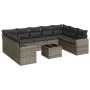 Set de sofás de jardín 10 pzas con cojines ratán sintético gris by , Modular outdoor sofas - Ref: Foro24-3251747, Price: 611,...