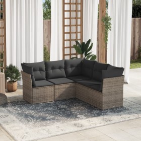 Juego de sofás jardín con cojines 5 pzas ratán sintético gris de , Conjuntos de jardín - Ref: Foro24-3249459, Precio: 326,07 ...