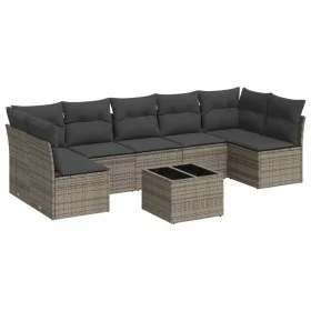 Set de sofás de jardín 8 pzas y cojines ratán sintético gris de , Conjuntos de jardín - Ref: Foro24-3249279, Precio: 458,55 €...