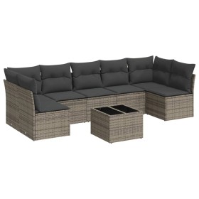 Set de sofás de jardín 8 pzas y cojines ratán sintético gris de , Conjuntos de jardín - Ref: Foro24-3249279, Precio: 464,22 €...