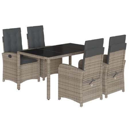 Set comedor de jardín 5 piezas con cojines ratán sintético gris de , Conjuntos de jardín - Ref: Foro24-3212215, Precio: 557,1...