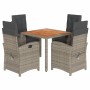 Set comedor de jardín 5 piezas con cojines ratán sintético gris de , Conjuntos de jardín - Ref: Foro24-3212241, Precio: 587,2...