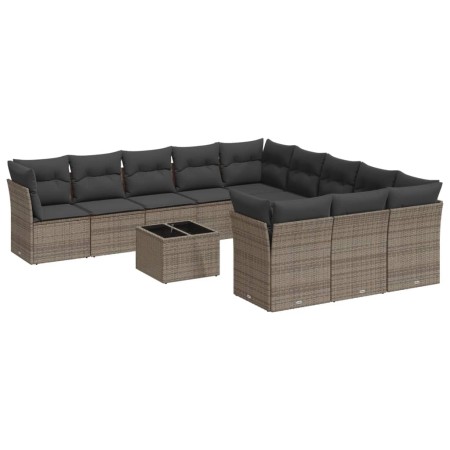 Set de sofás de jardín 12 pzas con cojines ratán sintético gris de , Conjuntos de jardín - Ref: Foro24-3250259, Precio: 750,0...