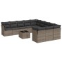 Set de sofás de jardín 12 pzas con cojines ratán sintético gris de , Conjuntos de jardín - Ref: Foro24-3250259, Precio: 750,0...