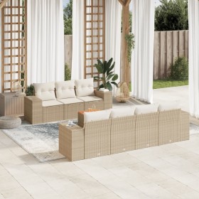 Juego de sofás de jardín con cojines beige 8 pzas ratán PE de , Conjuntos de jardín - Ref: Foro24-3257682, Precio: 595,08 €, ...