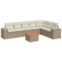 Juego de sofás de jardín con cojines beige 8 pzas ratán PE de , Conjuntos de jardín - Ref: Foro24-3257808, Precio: 561,25 €, ...
