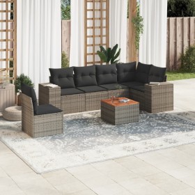 Set de sofás de jardín 7 piezas con cojines ratán PE gris de , Conjuntos de jardín - Ref: Foro24-3257803, Precio: 449,04 €, D...