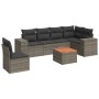 Set de sofás de jardín 7 piezas con cojines ratán PE gris de , Conjuntos de jardín - Ref: Foro24-3257803, Precio: 449,04 €, D...