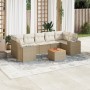 Juego de sofás de jardín con cojines beige 8 pzas ratán PE de , Conjuntos de jardín - Ref: Foro24-3257689, Precio: 555,11 €, ...