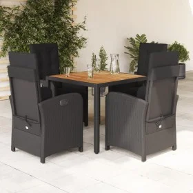 Set de muebles jardín 5 pzas con cojines ratán sintético negro de , Conjuntos de jardín - Ref: Foro24-3212475, Precio: 700,52...