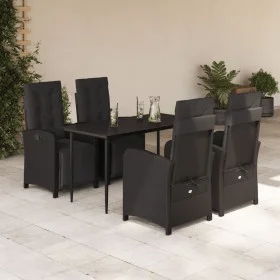 Set de muebles jardín 5 pzas con cojines ratán sintético negro by , Garden sets - Ref: Foro24-3212530, Price: 687,41 €, Disco...