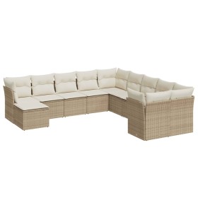 Set de sofás de jardín 11pzas con cojines ratán sintético beige de , Conjuntos de jardín - Ref: Foro24-3250447, Precio: 696,7...