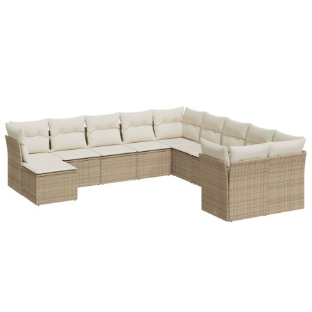 Set de sofás de jardín 11pzas con cojines ratán sintético beige de , Conjuntos de jardín - Ref: Foro24-3250447, Precio: 696,7...
