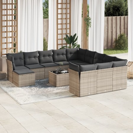 Set sofás de jardín con cojines 13 piezas ratán sintético gris de , Conjuntos de jardín - Ref: Foro24-3250479, Precio: 790,29...