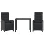 Mesita y sillas con cojines 3 piezas ratán sintético negro de , Conjuntos de jardín - Ref: Foro24-3212456, Precio: 339,73 €, ...