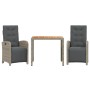 Sillas y mesita de jardín con cojines 3 piezas ratán PE gris de , Conjuntos de jardín - Ref: Foro24-3212480, Precio: 378,55 €...