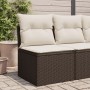 Silla de jardín sin reposabrazos con cojines ratán PE marrón de , Sofás de exterior - Ref: Foro24-366215, Precio: 60,69 €, De...