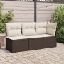Silla de jardín sin reposabrazos con cojines ratán PE marrón de , Sofás de exterior - Ref: Foro24-366215, Precio: 60,69 €, De...