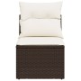 Silla de jardín sin reposabrazos con cojines ratán PE marrón de , Sofás de exterior - Ref: Foro24-366215, Precio: 60,69 €, De...