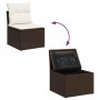 Silla de jardín sin reposabrazos con cojines ratán PE marrón de , Sofás de exterior - Ref: Foro24-366215, Precio: 60,69 €, De...