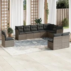 Set de sofás de jardín 10 pzas con cojines ratán sintético gris de , Conjuntos de jardín - Ref: Foro24-3249639, Precio: 593,7...